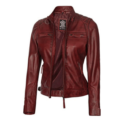 Waxed20Maroon20Leather20Jacket20Womens20Front
