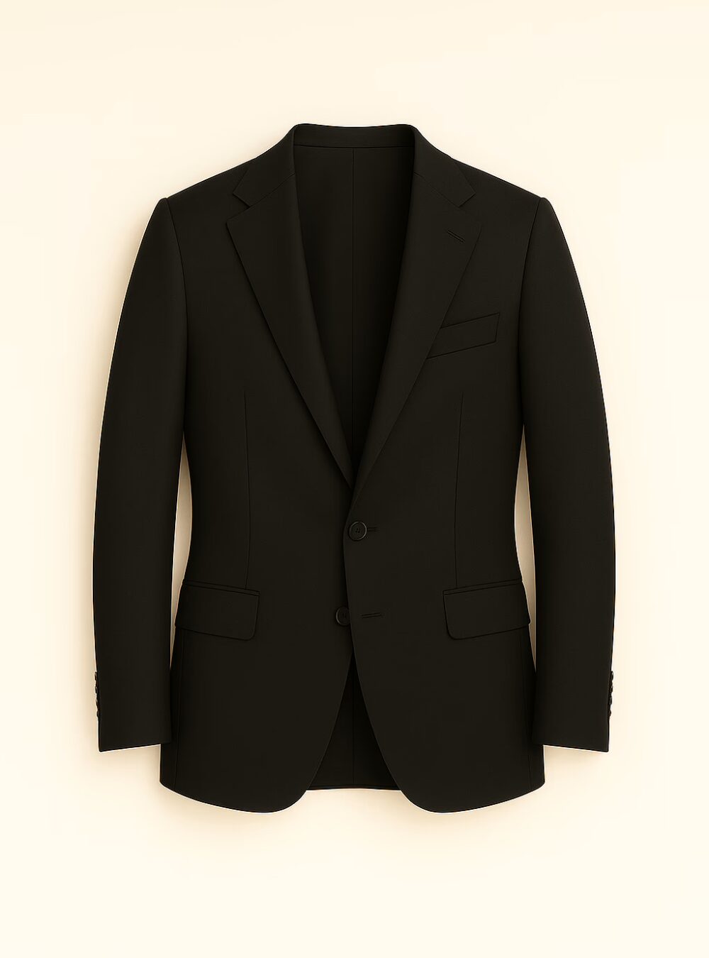 Alverton Black Wool 3 Piece Business Suit jacket layflat image Alverton Black Wool 3 Piece Business Suit jacket layflat image