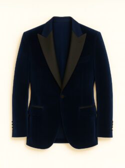 Astoria Midnight Blue Velvet Dinner Jacket Tuxedo jacket layflat image