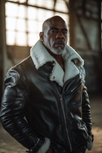 Beaumont Black Leather Aviator Jacket