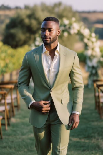 Kensington Green Two Piece Wool Blend Summer Wedding Suit