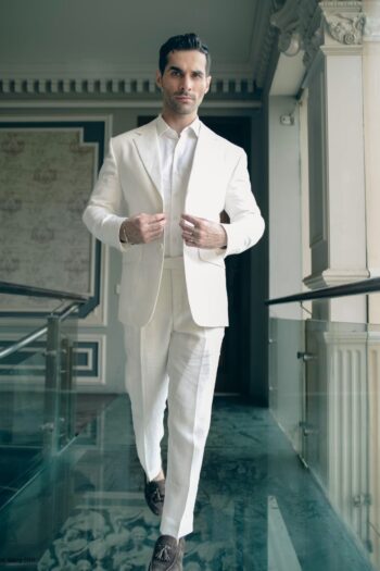 Montebello Pure Linen White Two Piece Suit