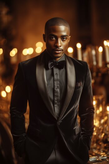 Westbridge Black Velvet Shawl Lapel Tuxedo